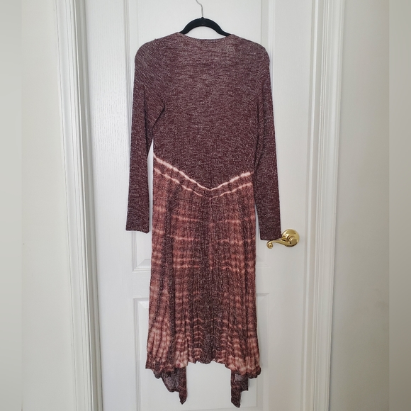 "T Party" Boho Brown Tie Dye Cardigan Duster - Picture 2 of 7